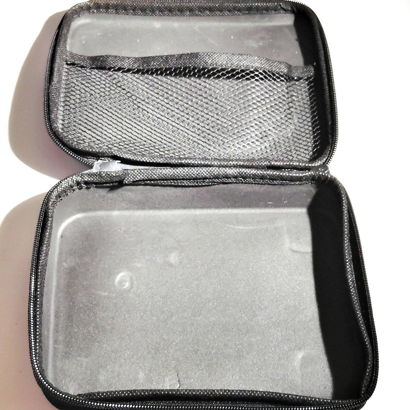 Black Soft Zipper Case – 7.5" x 6.75" x 2" Storage Bag w/ Mesh Pocket, New