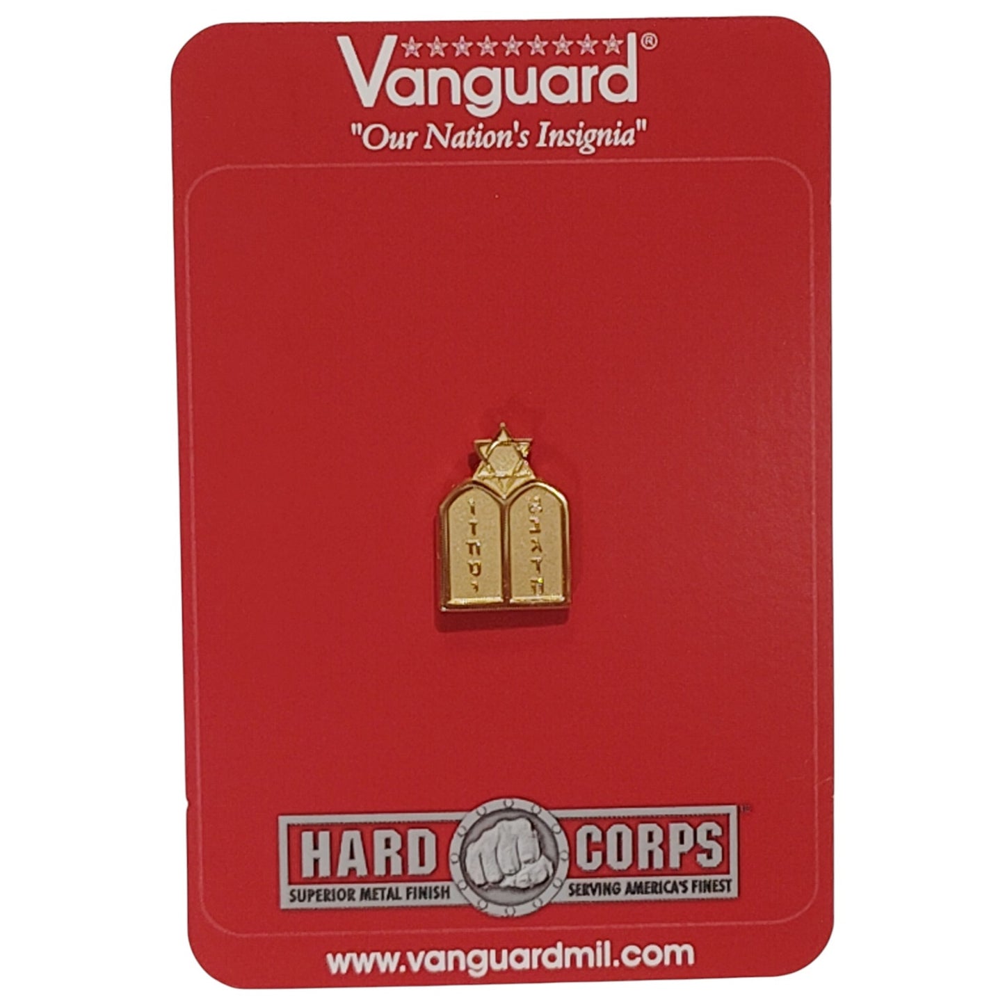 Vanguard U.S. Navy Jewish Chaplain (CJ) Collar Device, 1/2" x 3/4", Gold Finish