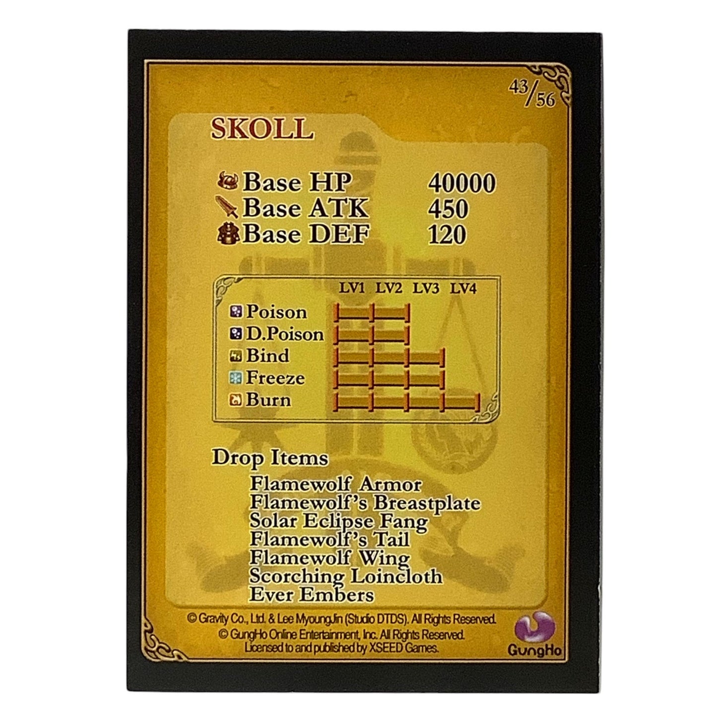 Ragnarok Odyssey Game Card 43/56, Skoll, by XSeed Games