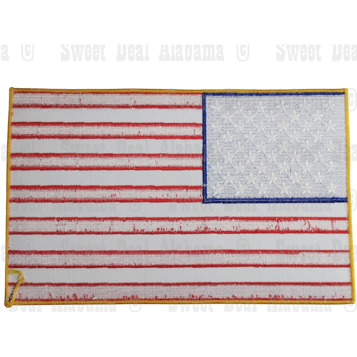 Bikers/Military Large U.S.A. Flag Patch, Embroidered – 10"W x 6-3/8"H – Sew-On