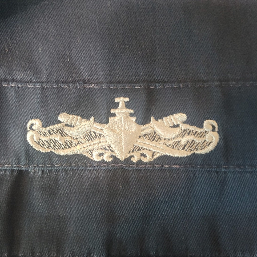 Navy Utility Coverall 48R USS John C. Stennis CVN-74 PO3 & Warfare Insignia