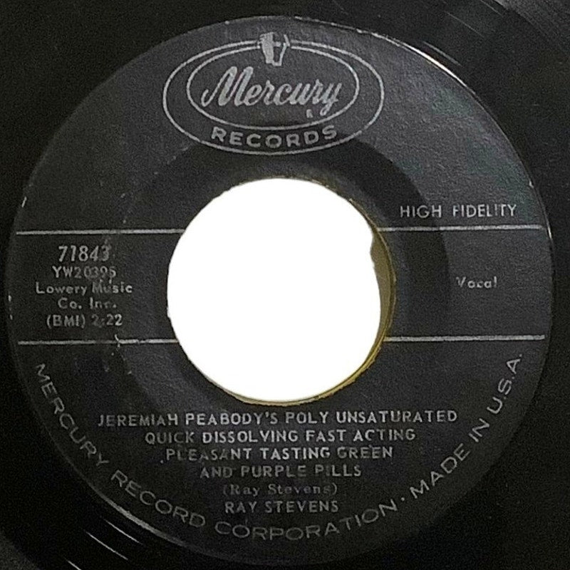 Ray Stevens – Teen Years and Jeremiah Peabody's Poly Unsaturated Quick Dissolving Fast Acting Pleasant Tasting Green And Purple Pills