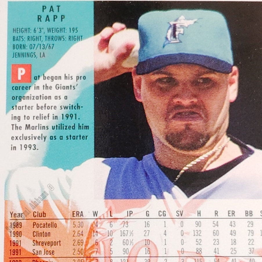 Pat Rapp, Florida Marlins, #473, 1994 Fleer Baseball Collector's Card
