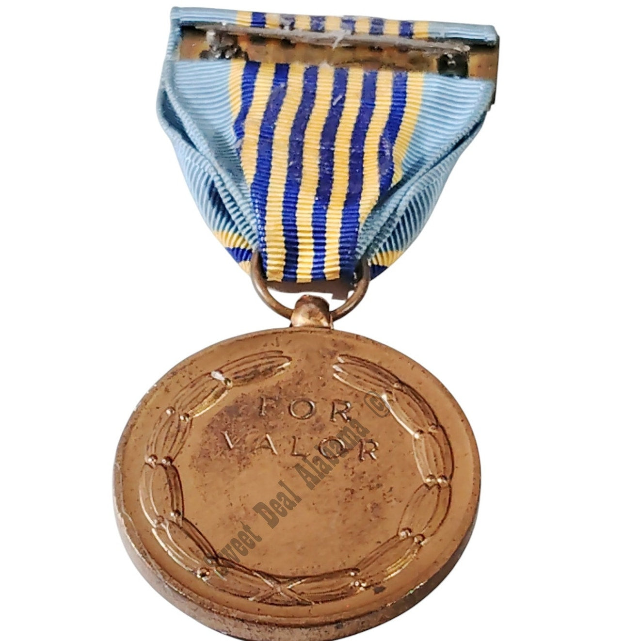 USAF Airman's Medal For Valor w/ Pinback, 1-3/8"D x 3-1/4"H Overall