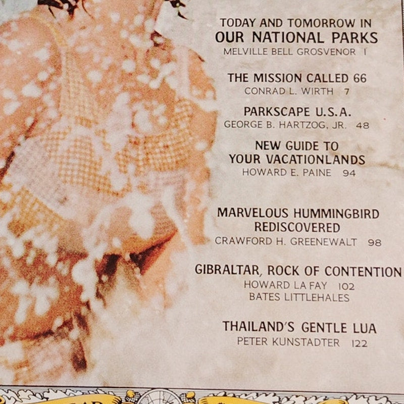 National Geographic Magazine July 1966, National Parks, Gibraltar & Hummingbirds