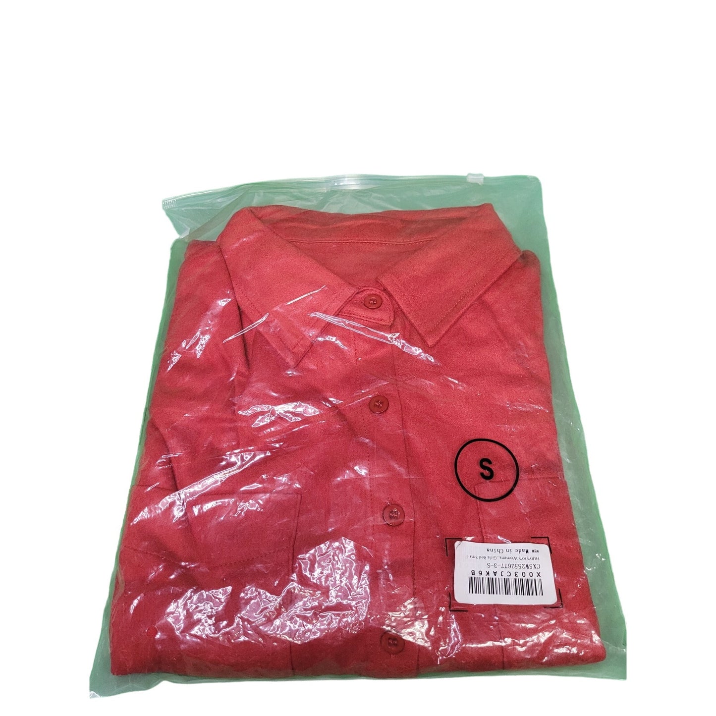 Farysays Women's 2-Pocket Red Button-Up, Button-Down Oxford Dress Shirt, SM