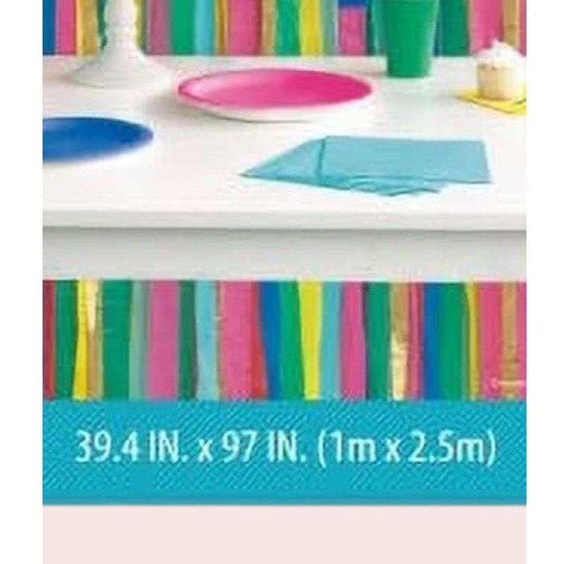 Way To Celebrate Colorful Fringe Backdrop – Rainbow, 39.4" x 97"