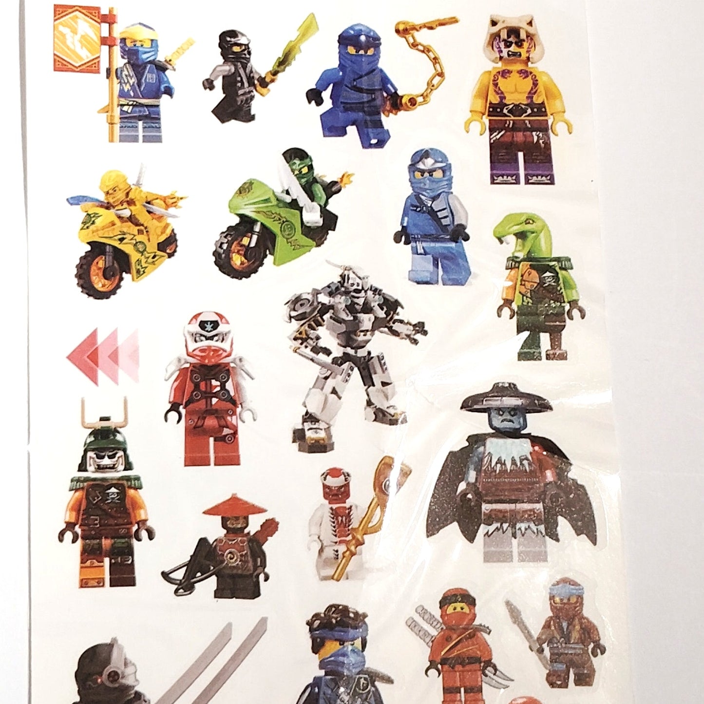 2‑Sheets Inside Window Vinyl Decals LEGO Ninjago & Gaming Theme (37)