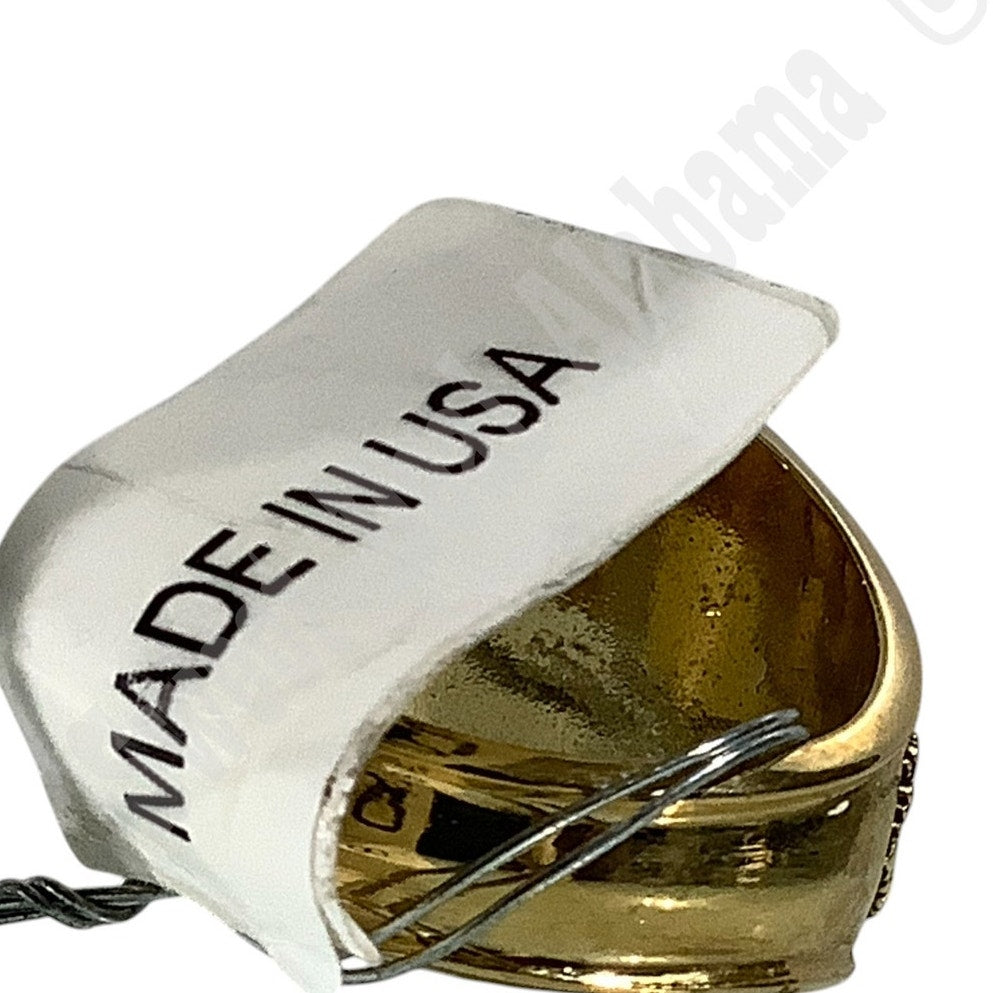 United States Army Ring, Size 6-1/2, Gold Tone, Center Red Stone w/ Army Crest