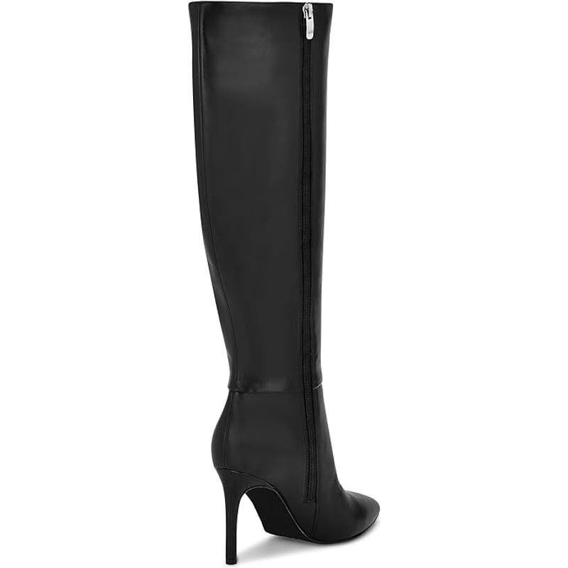 Knee High Boots Pointed Toe Tall Boots 3" Stiletto High Heel Long Side Zipper, 8