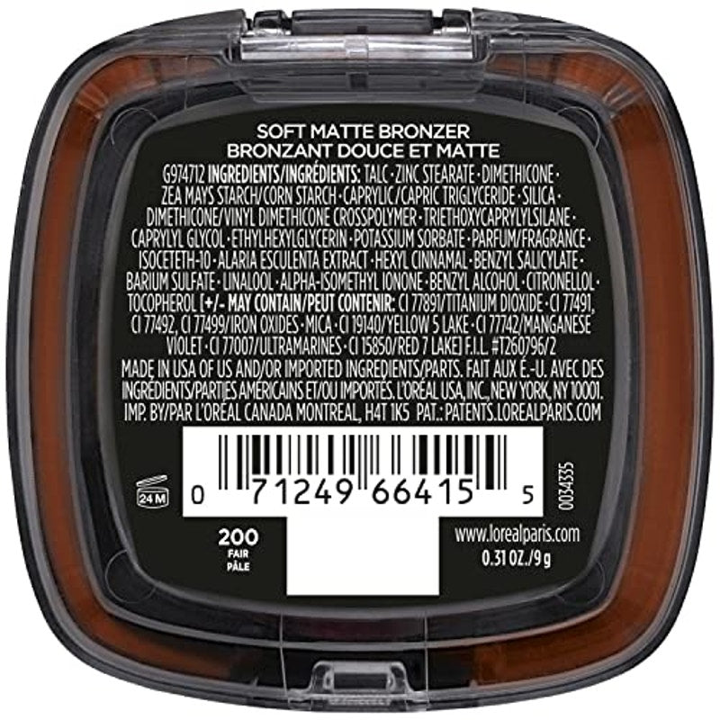 L'Oréal Paris Infallible Soft Matte Bronzer – Fair Pale, Waterproof 24HR Wear