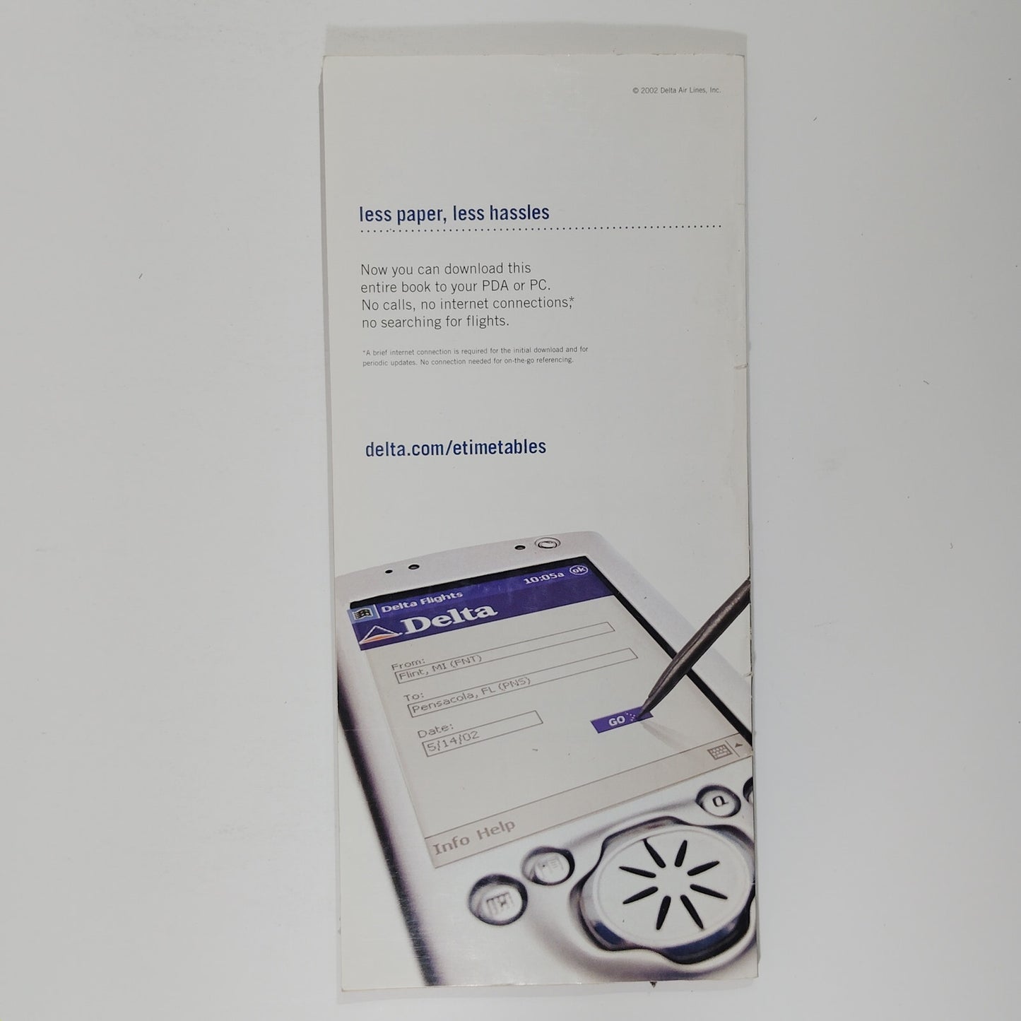 Delta Air Lines Worldwide Timetable, 9/1/02, Richard Cragun, Marcia Haydée Cover