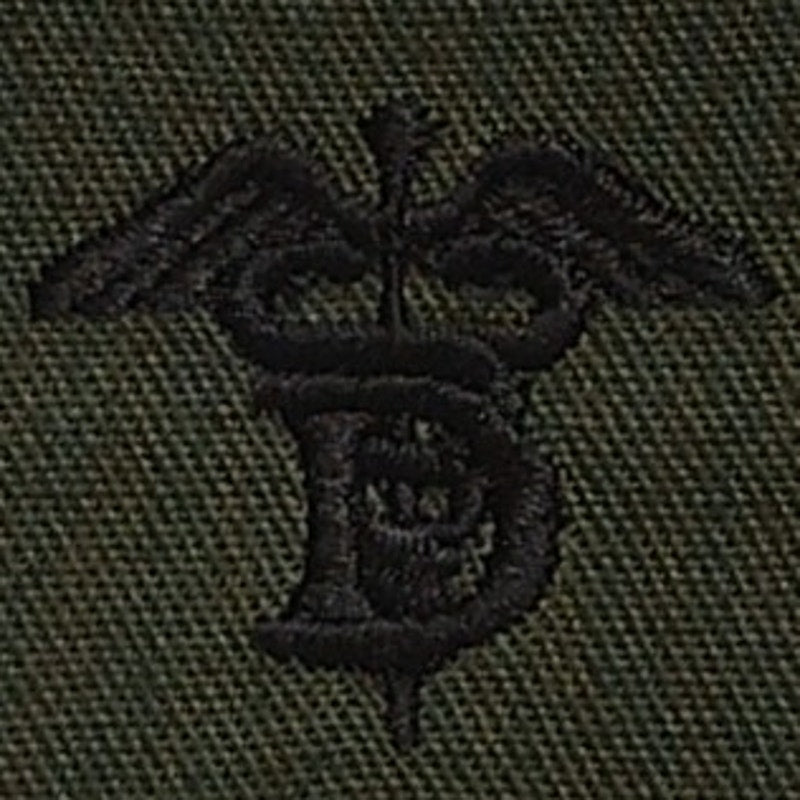 USN Dental Caduceus Carni E-1 Rank Tape – 4.25" x 1.75" Subdued ODG Sew-On Patch Sayre USA 1998