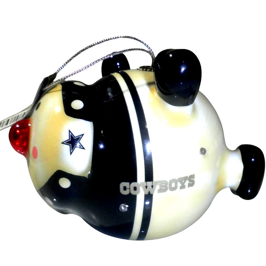 Dallas Cowboys Snowman Ornament 4.5" x 3.5" x 3.5", Flashing LED Lights