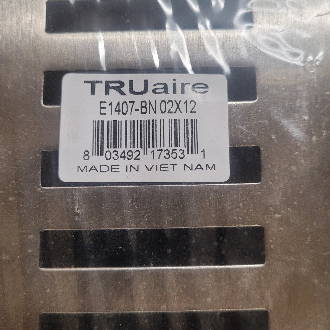 TRUaire 2 in. X 12 in. New York Modern Floor Register in Brushed Nickel