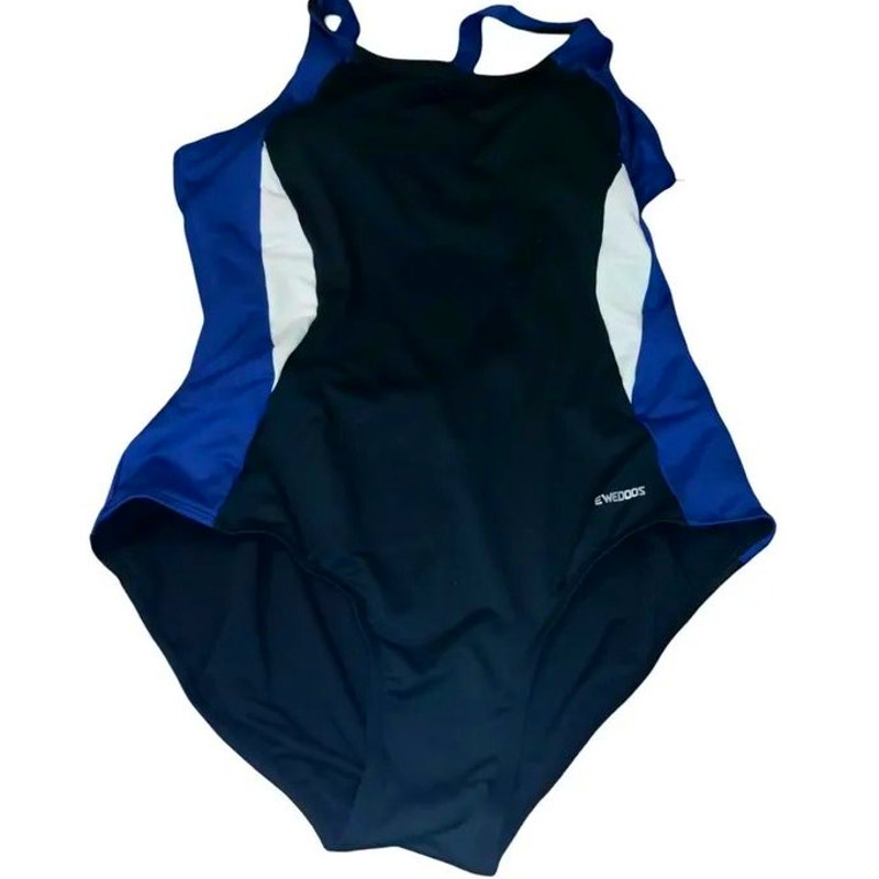 Ewedoos One Piece Athletic, Adjustable Strap, Tummy Control Swimming Suit, XL