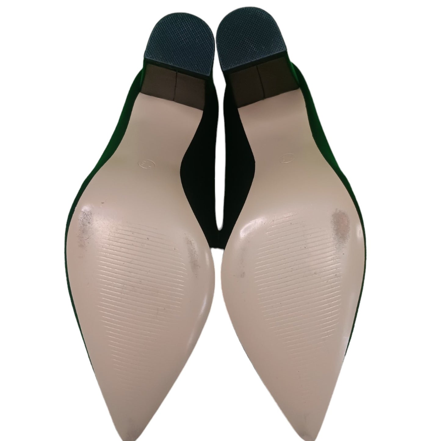 JOY IN LOVE Chunky High Block Heel Pointy Toe Dress Pumps Black Matte 7.5 LN
