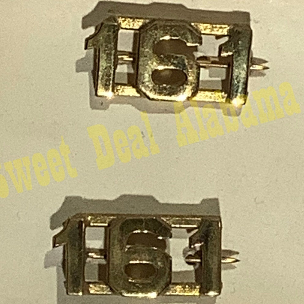Early/Mid 1900s Brass C-Clasp "161" Collar Device 3/8"H Hat / Lapel Pins Set