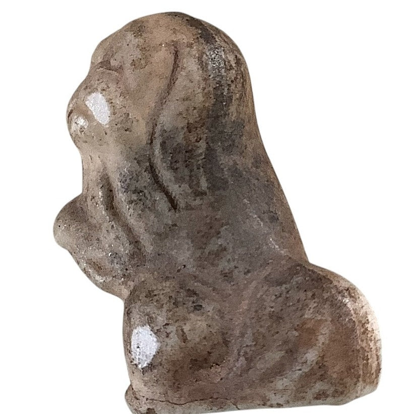 Antique Vintage Pottery, Mastiff Dog Figurine, Marked "Japan" 1-1/8"H x 1"W