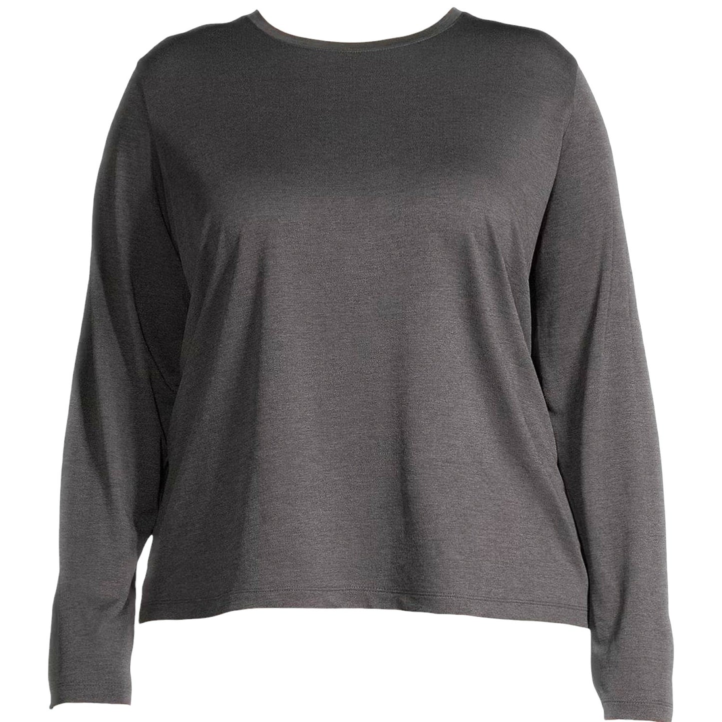 Xersion Womens Crew Neck Long Sleeve T-Shirt Plus Size, Gray, 3XL (22W)