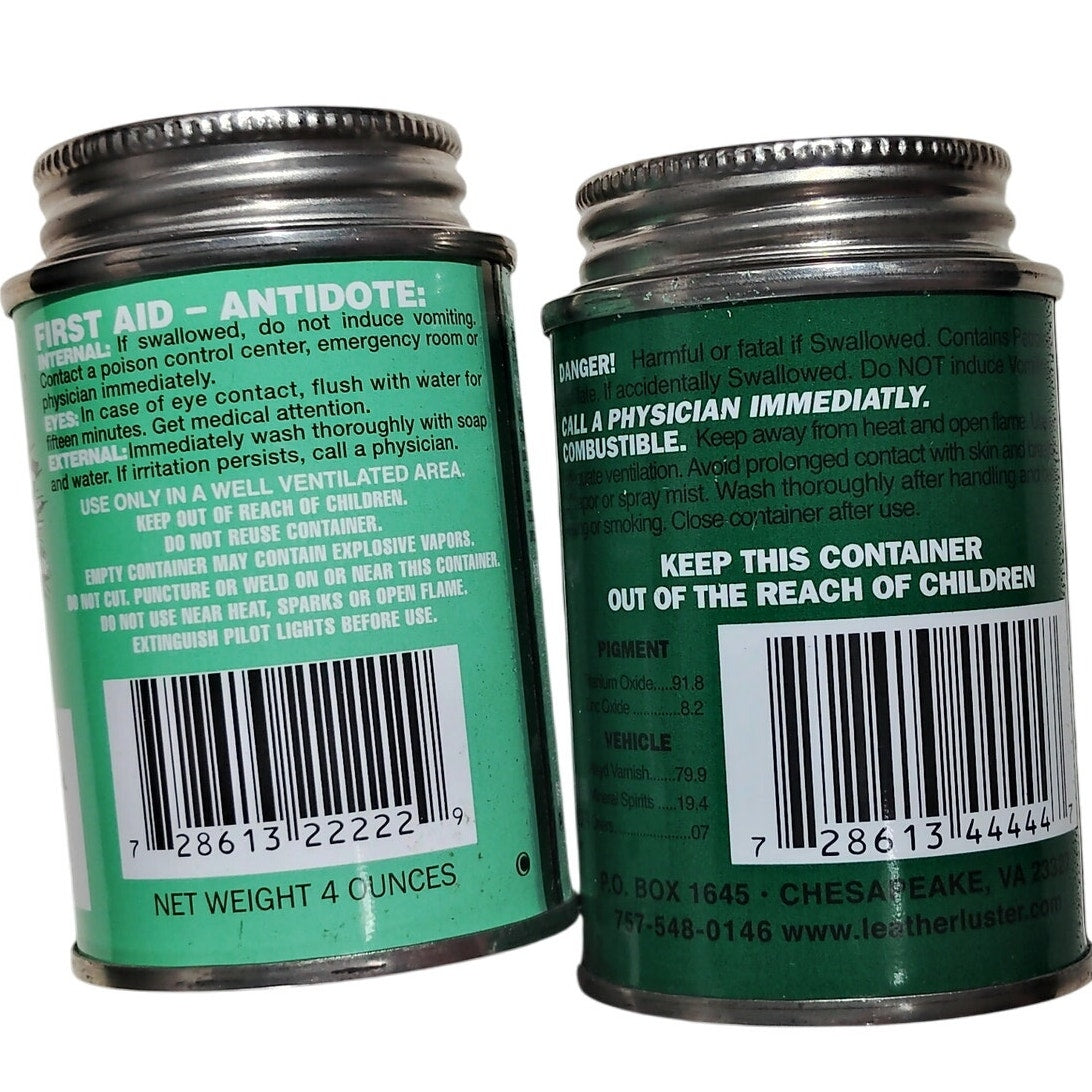 Leather Luster Hi Gloss BLACK Brilliant Leather Finish 12oz Includes Finish, Wool Pad & Instructions
