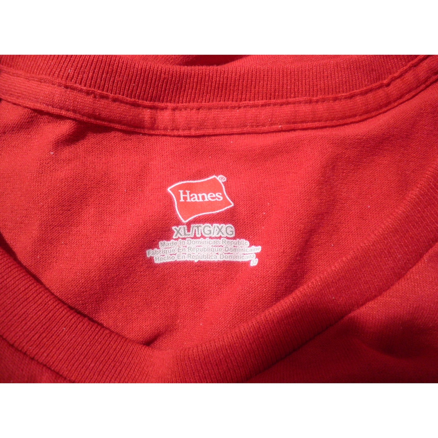 Hanes NWOT Red T-Shirt, Without Graphics, Tagless Tee, XL/TG/XG