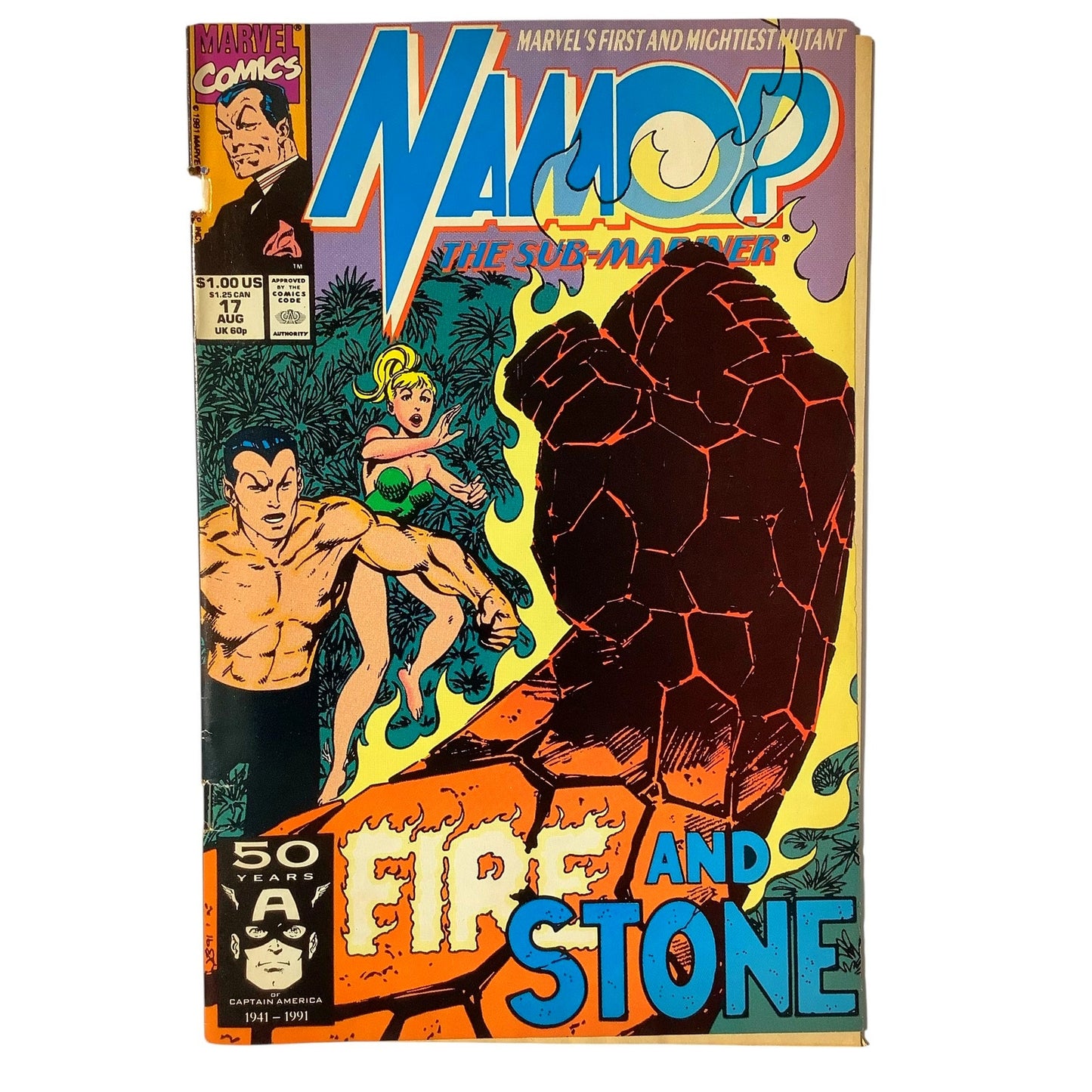 Marvel's Namor #17, August 1991, Fire and Stone, VF 8.0