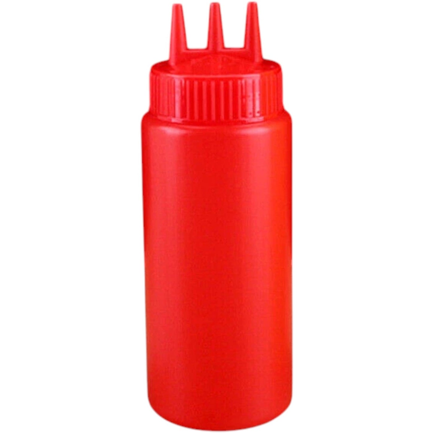 3pcs Seasoning 3-Hole Squirt Squeeze Bottles, 24 oz Red/Yellow/White 9"H x 2.5"D