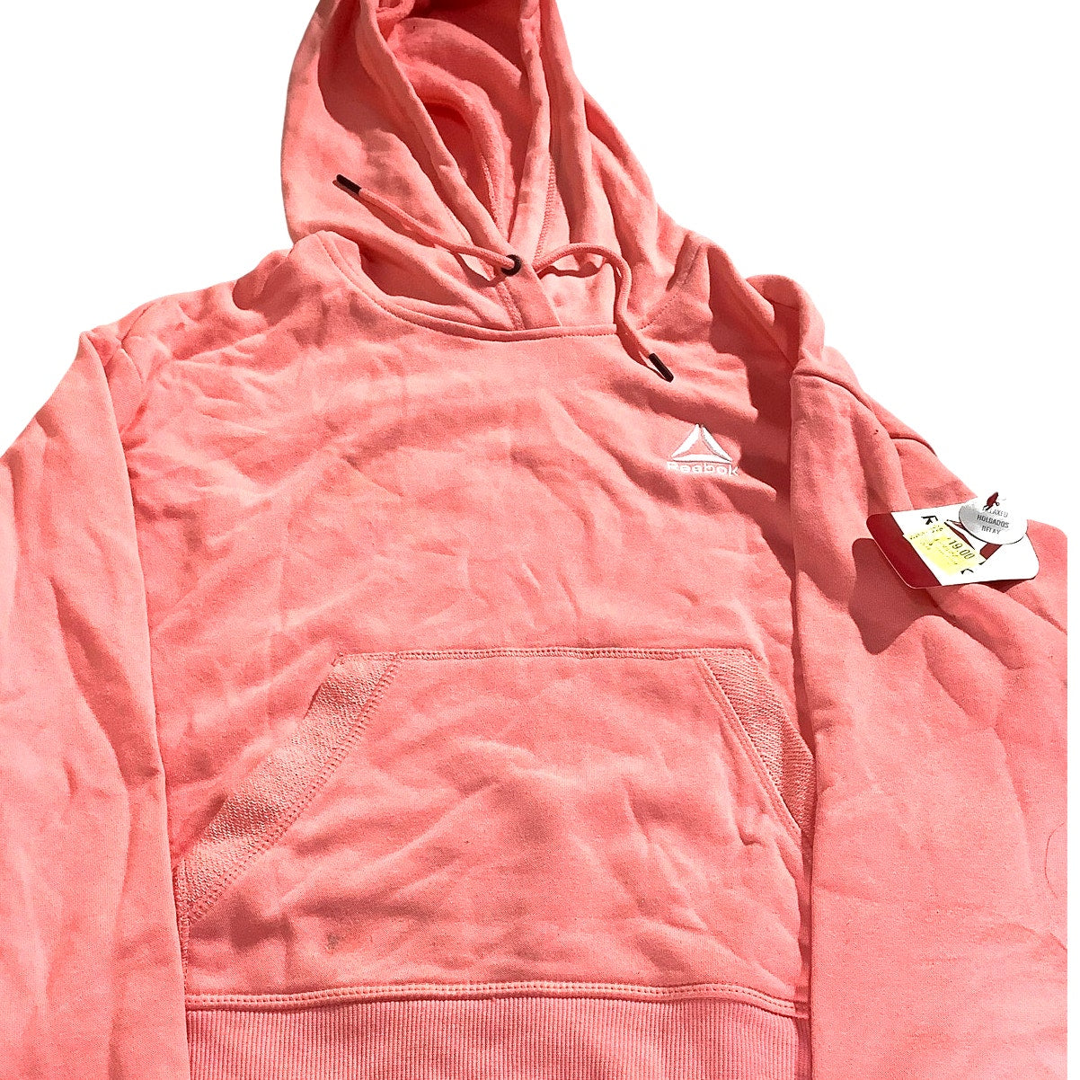 Reebok Women's Renew Cropped Hoodie with Front Pocket, Strawberry Ice, XS (0-2)