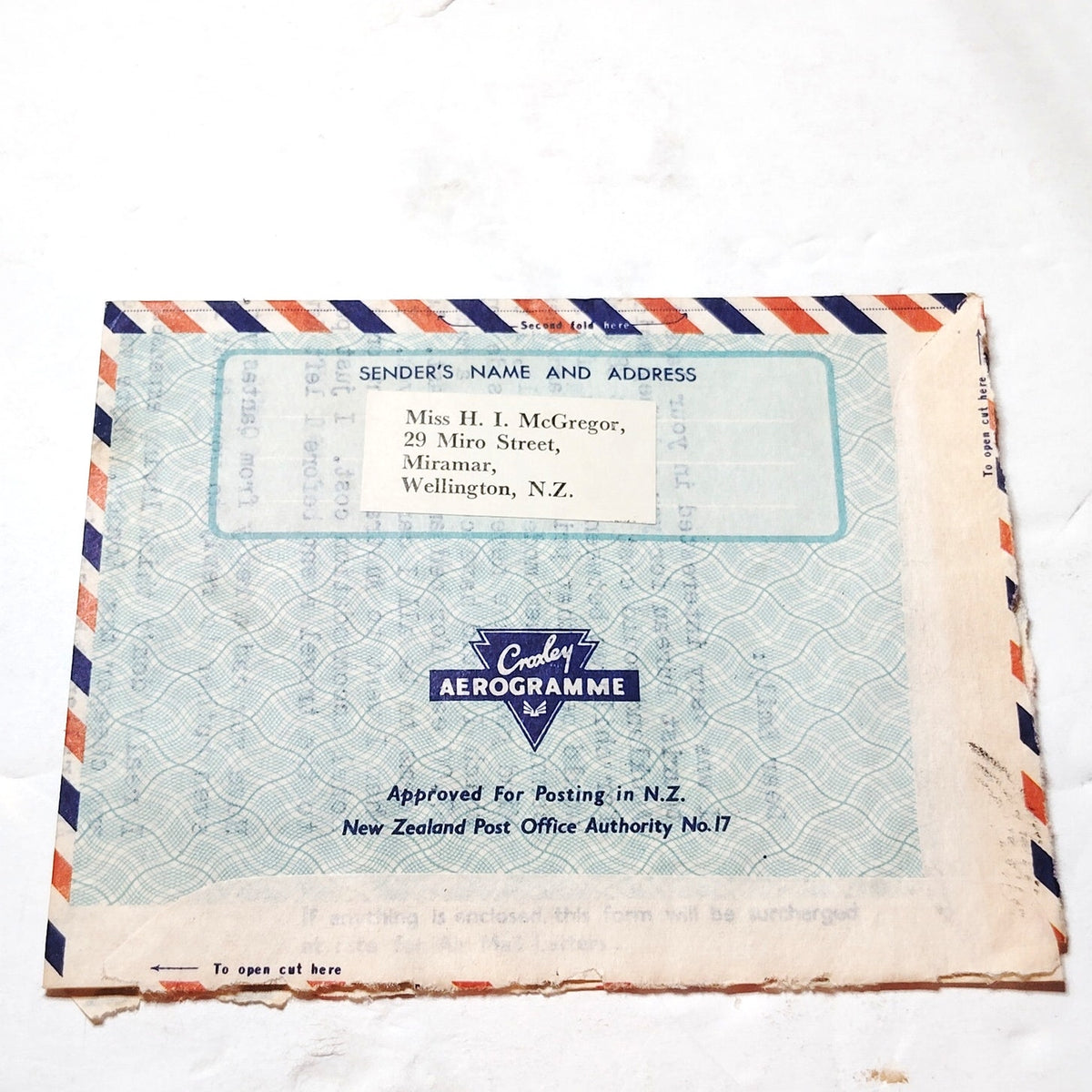 Vintage 1968 New Zealand Airmail Aerogramme Cover Lake Hayes Otago Philatelic