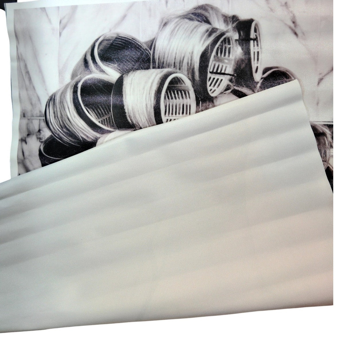 16x24" Black and White Retro Hair Salon Canvas Wall Art – Vintage Beauty with Curlers (Unframed)