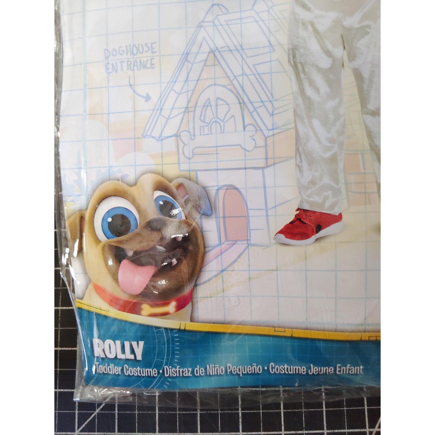 Toddler Unisex Rolly Classic Puppy Dog Pals Costume, 3T-4T, White