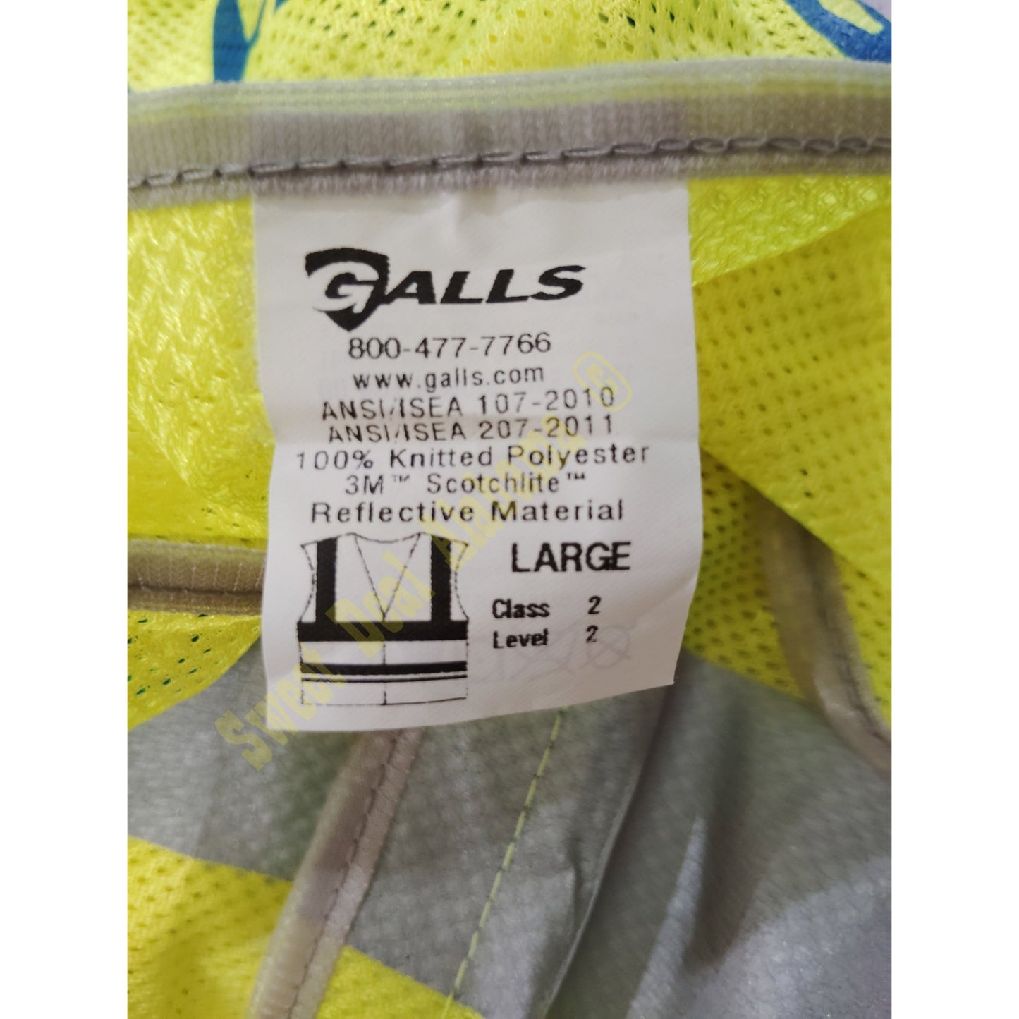 Galls Security Forces Safety Mesh Vest Yellow, With 3M Reflective Silver, Large