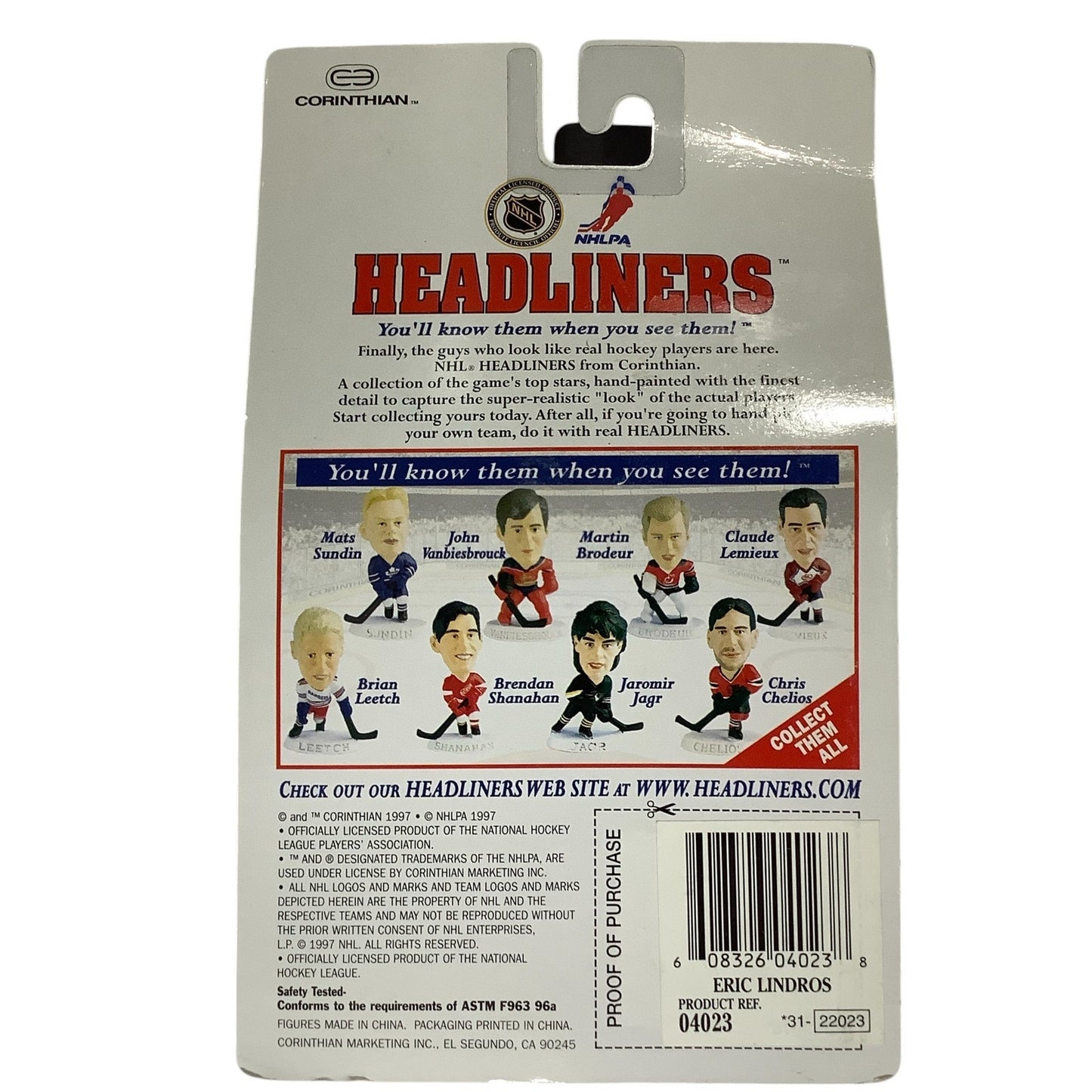 1997 Headliners Philadelphia Flyers Eric Lindros Action Figure NHL NHLPA
