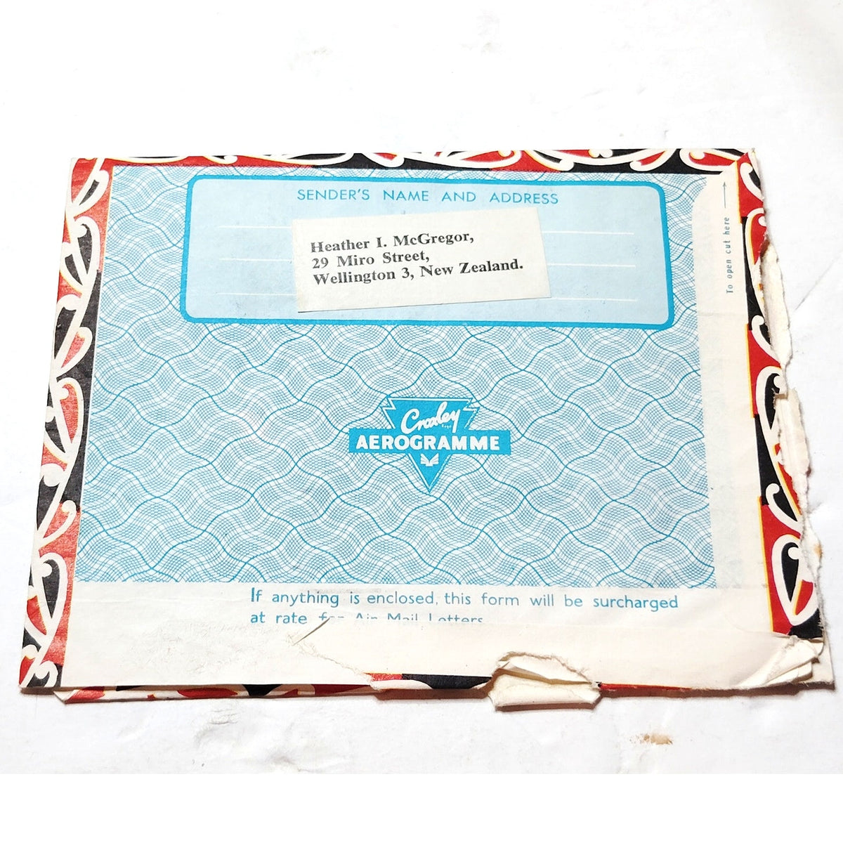1971 New Zealand Aerogramme Cover Puriri Moth 4c Stamps Wellington to USA