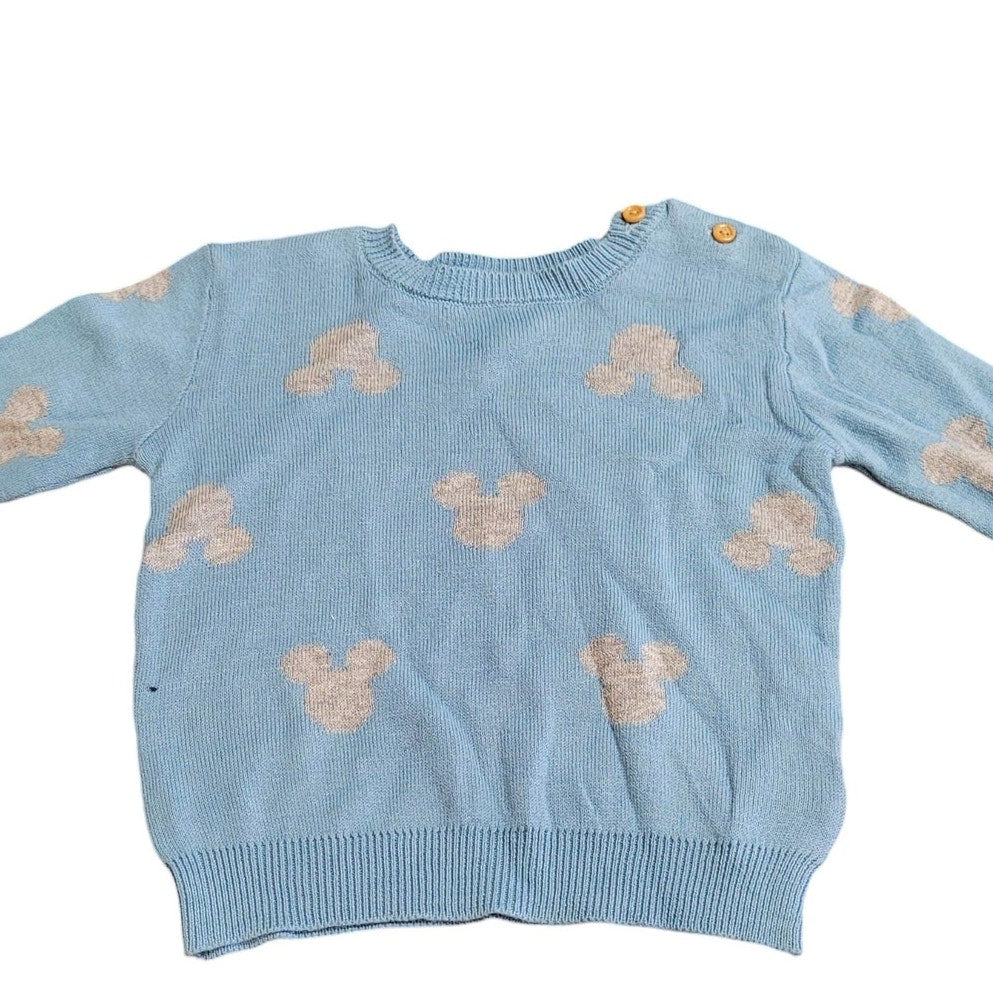 Baby Boys' Disney Mickey Mouse & Friends Pullover Sweater - Blue 3-6M