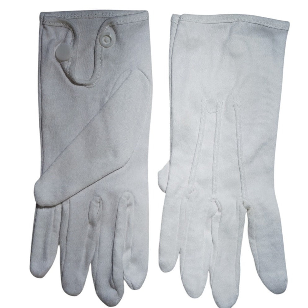 StylePlus White Cotton Gloves – Snap-Wrist, Size SS (Super Small)
