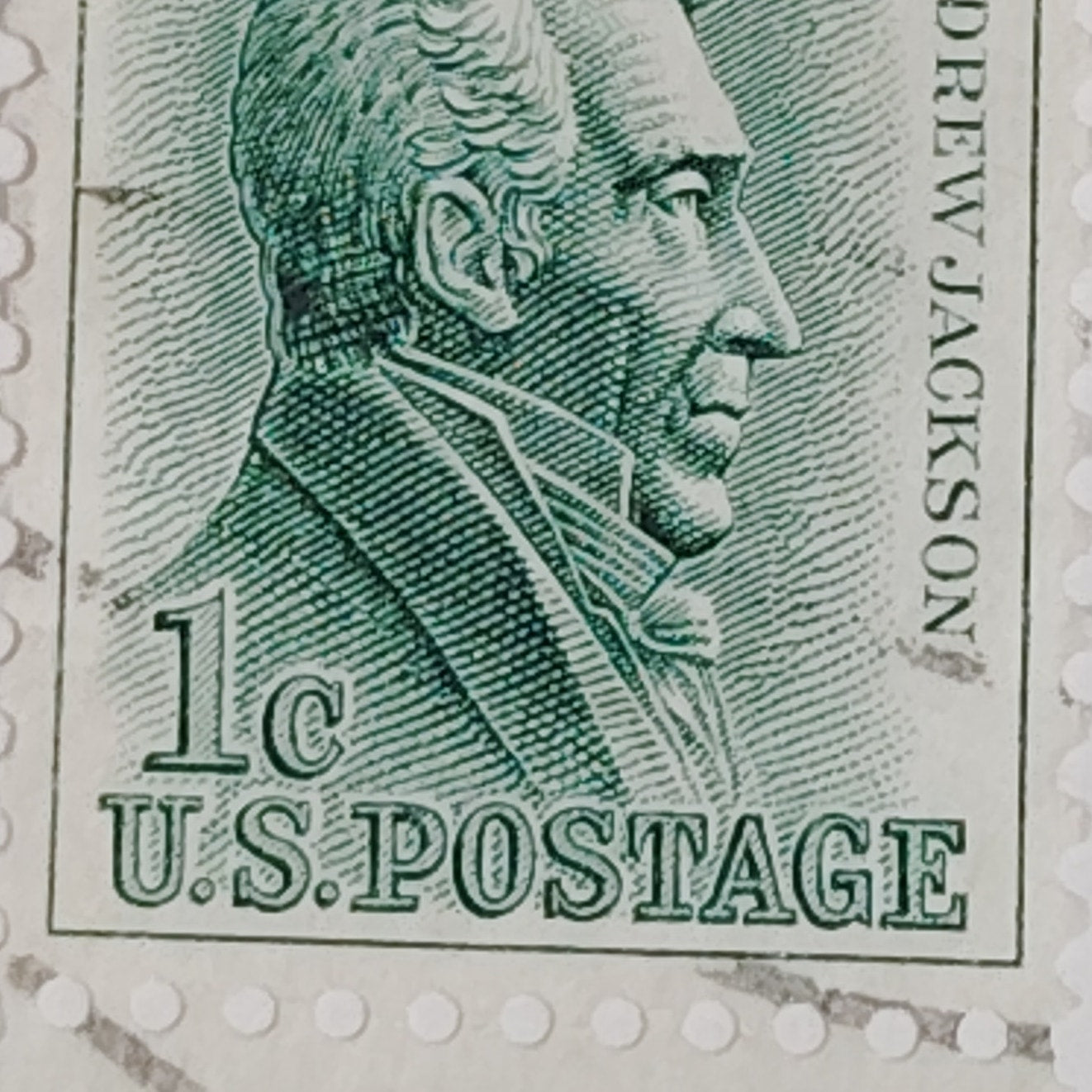 1963 Scott #1209 – 1¢ Andrew Jackson / Regular Issue – Green – Canceled