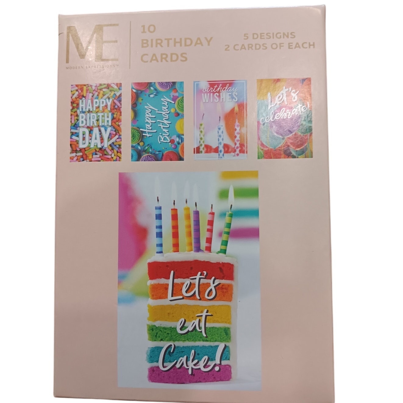 ME Birthday Cards - 10-Pack - 5 Styles x 2 Each - 4"x6" - Soy Ink - PN 619819