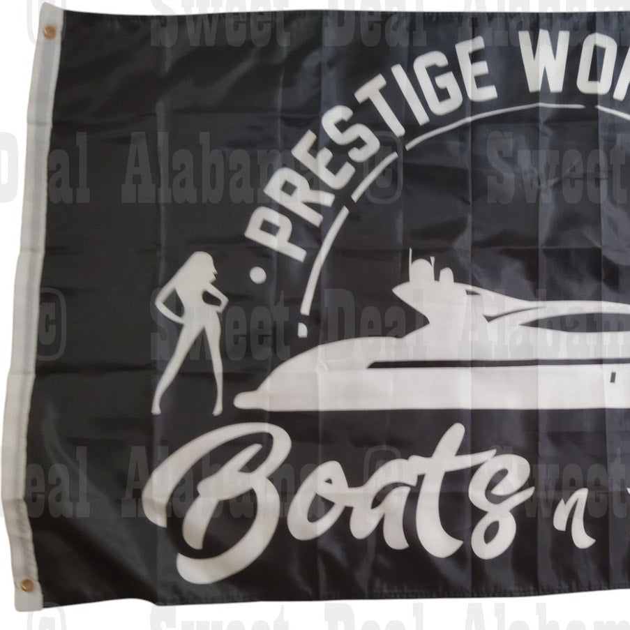 Prestige Worldwide Boats 'N Hoes Flag 5x3ft – Funny Banner for Man Cave, Garage