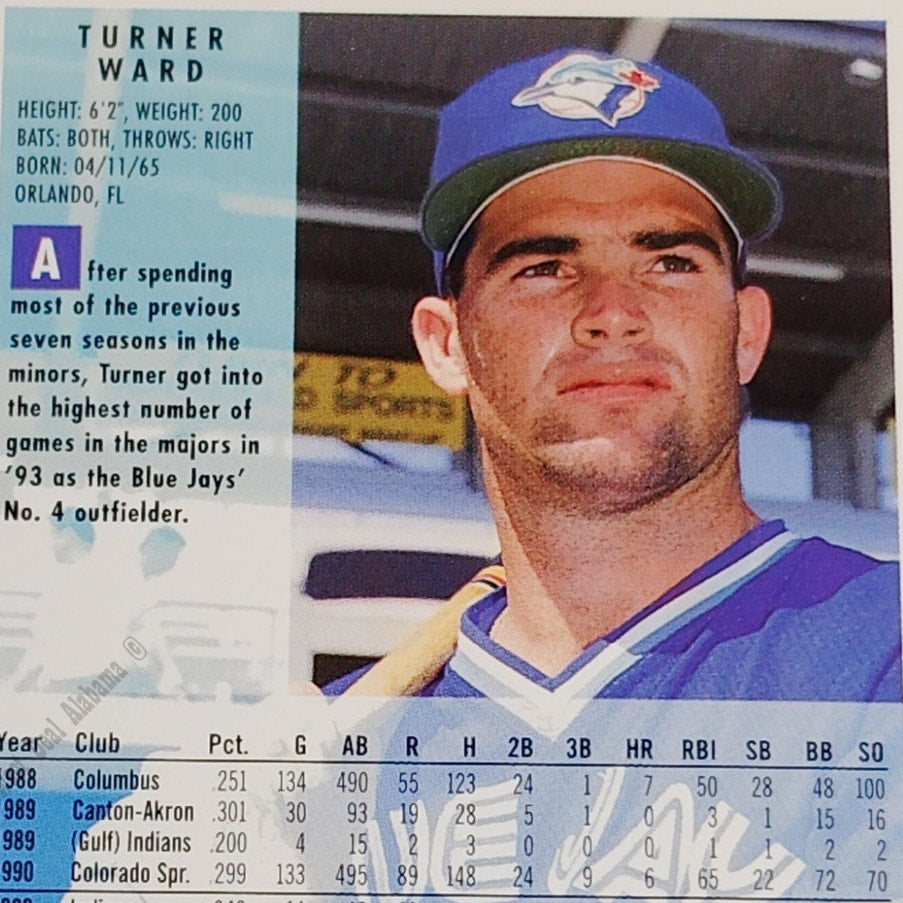 Turner Ward, Toronto Blue Jays, #347, 1994 Fleer Baseball Collector's Card