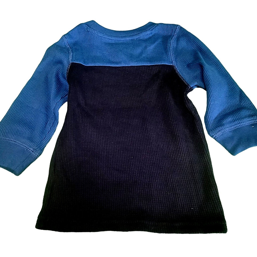 Toddler Boys' Long Sleeve Thermal Shirt - Cat & Jack™ Navy Blue 12M
