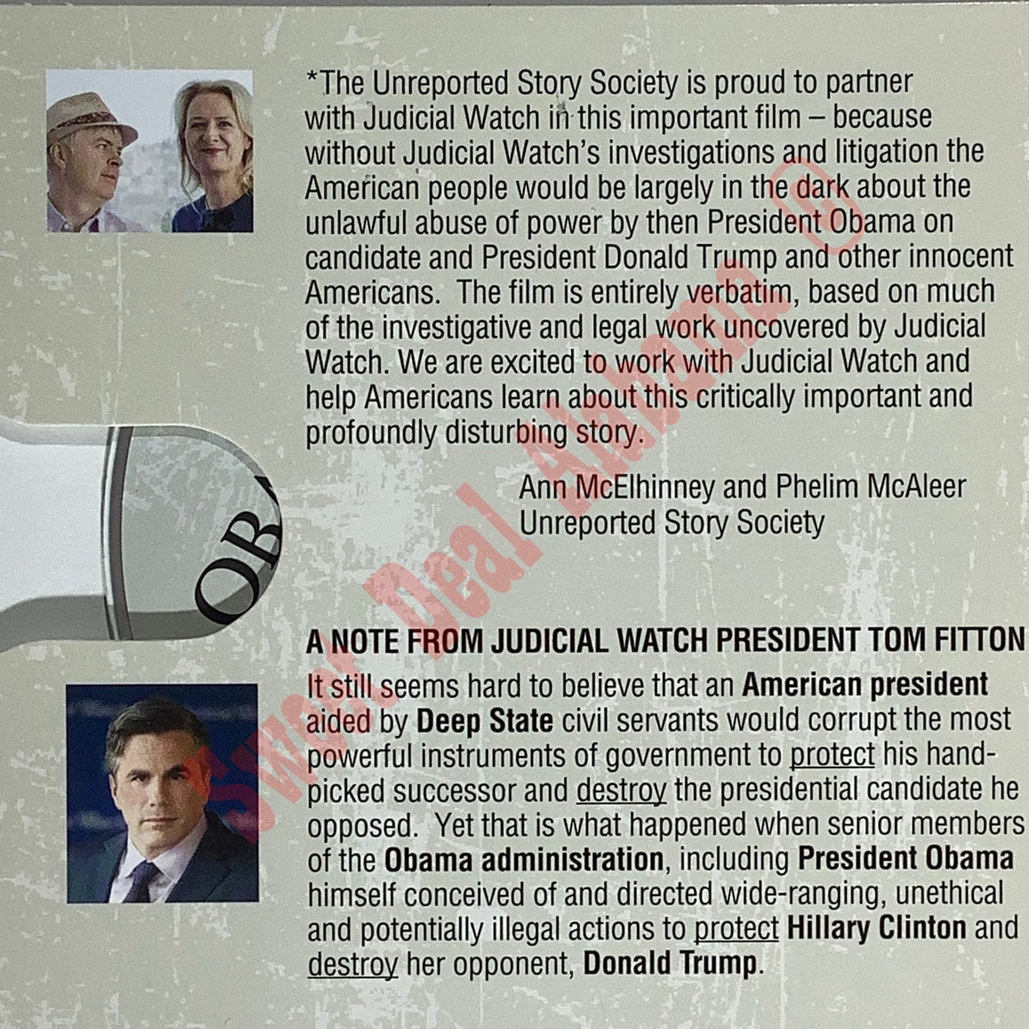 The Obamagate DVD (2020), By Unreported Story Society w/ Judicial Watch