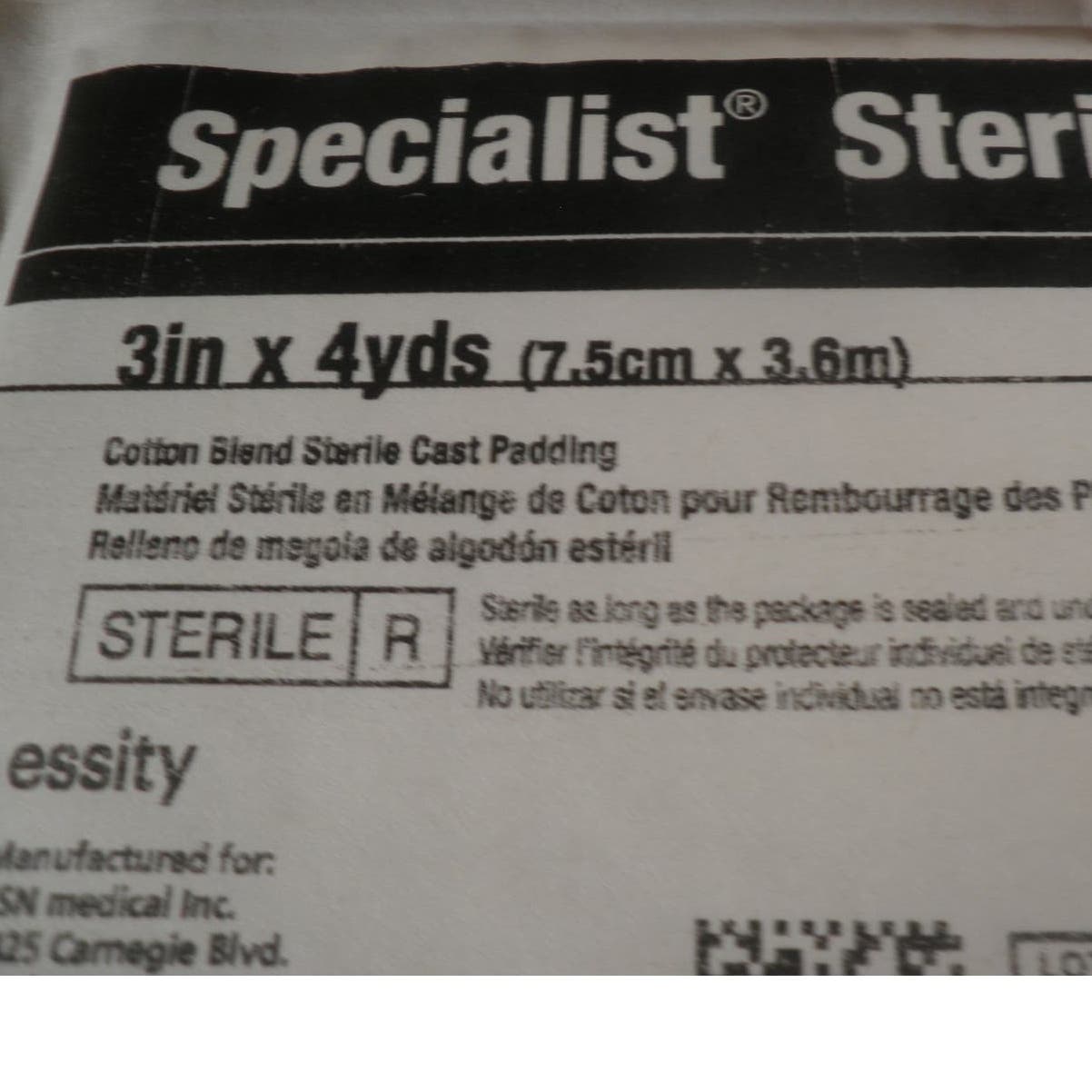 Specialist 50 Count, Cast Padding Non-Sterile Cotton/Rayon White 3 in. X 4 Yds.