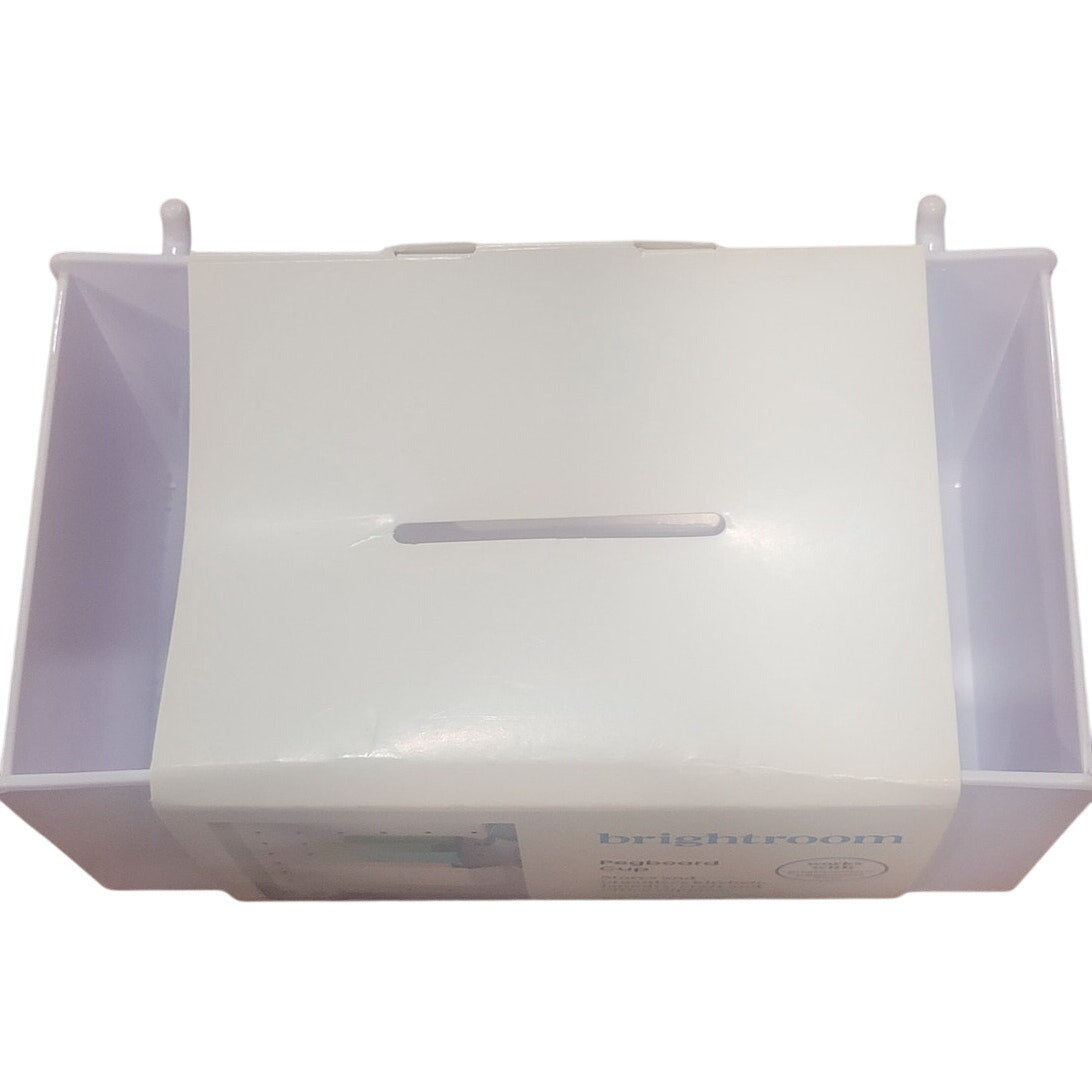 Brightroom Pegboard Wide Cup Accessory – White – Organizer Bin