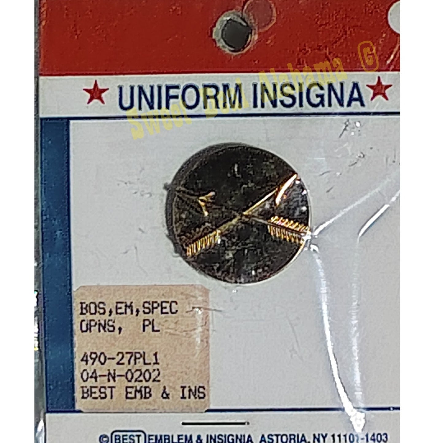 First Special Service Force Collar Pin, 1"D, Crossing Arrows "Devil's Brigade"
