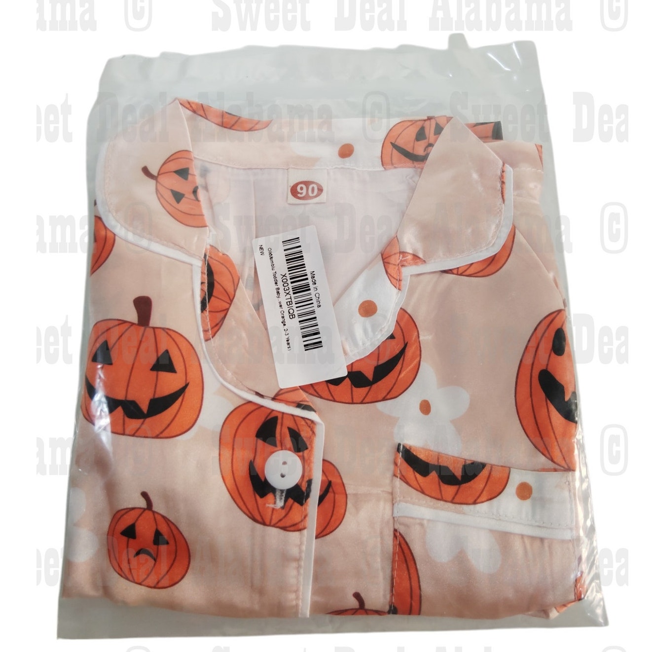Toddler Halloween Pajamas – Pumpkin Satin 2-Piece Set, 2T-3T
