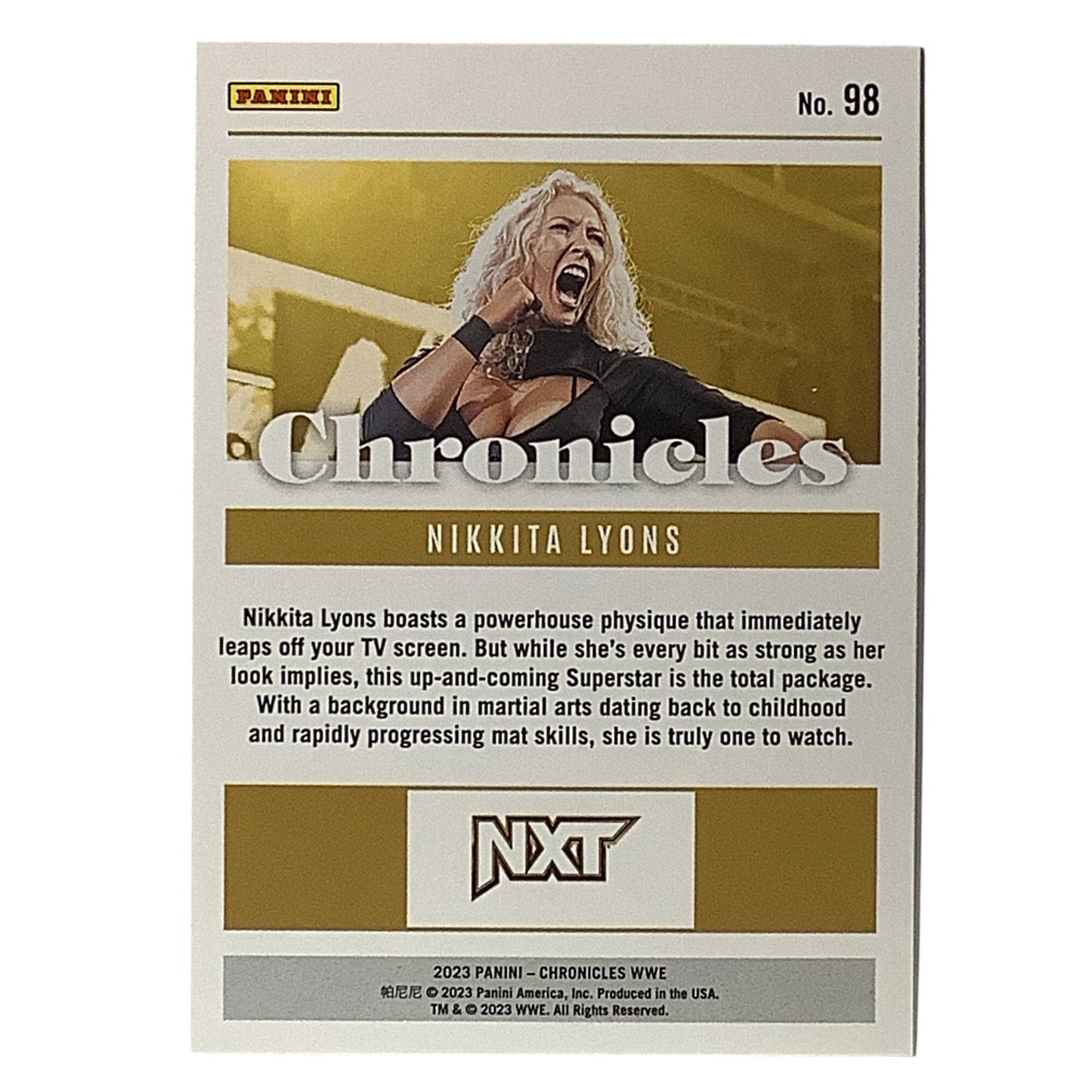 Nikkita Lyons, WWE, Card 98, 2023 Panini - Chronicles WWE Collectors Card, NM+