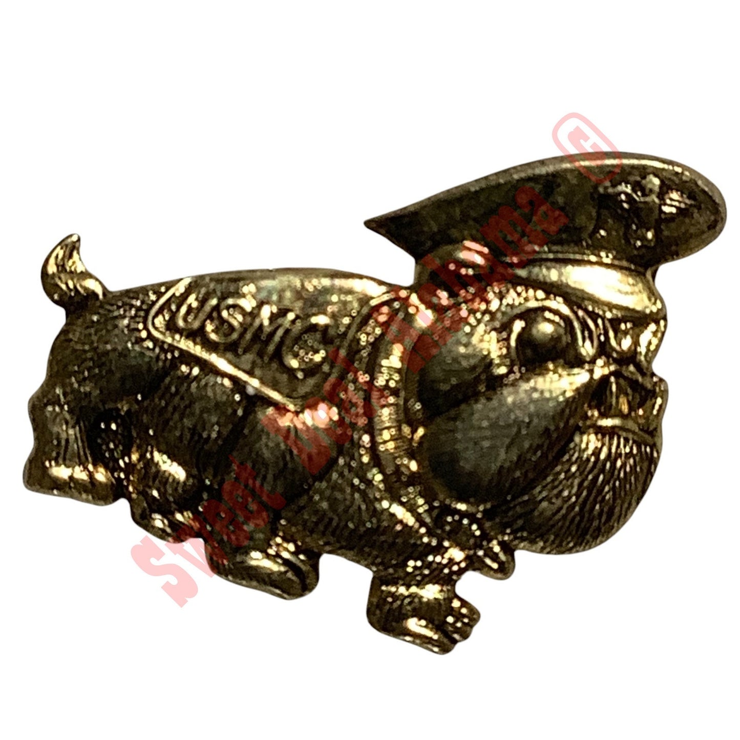 Vintage USMC Bulldog - Hat, Lapel or Tie Pin, 1"H x 1-1/4"W
