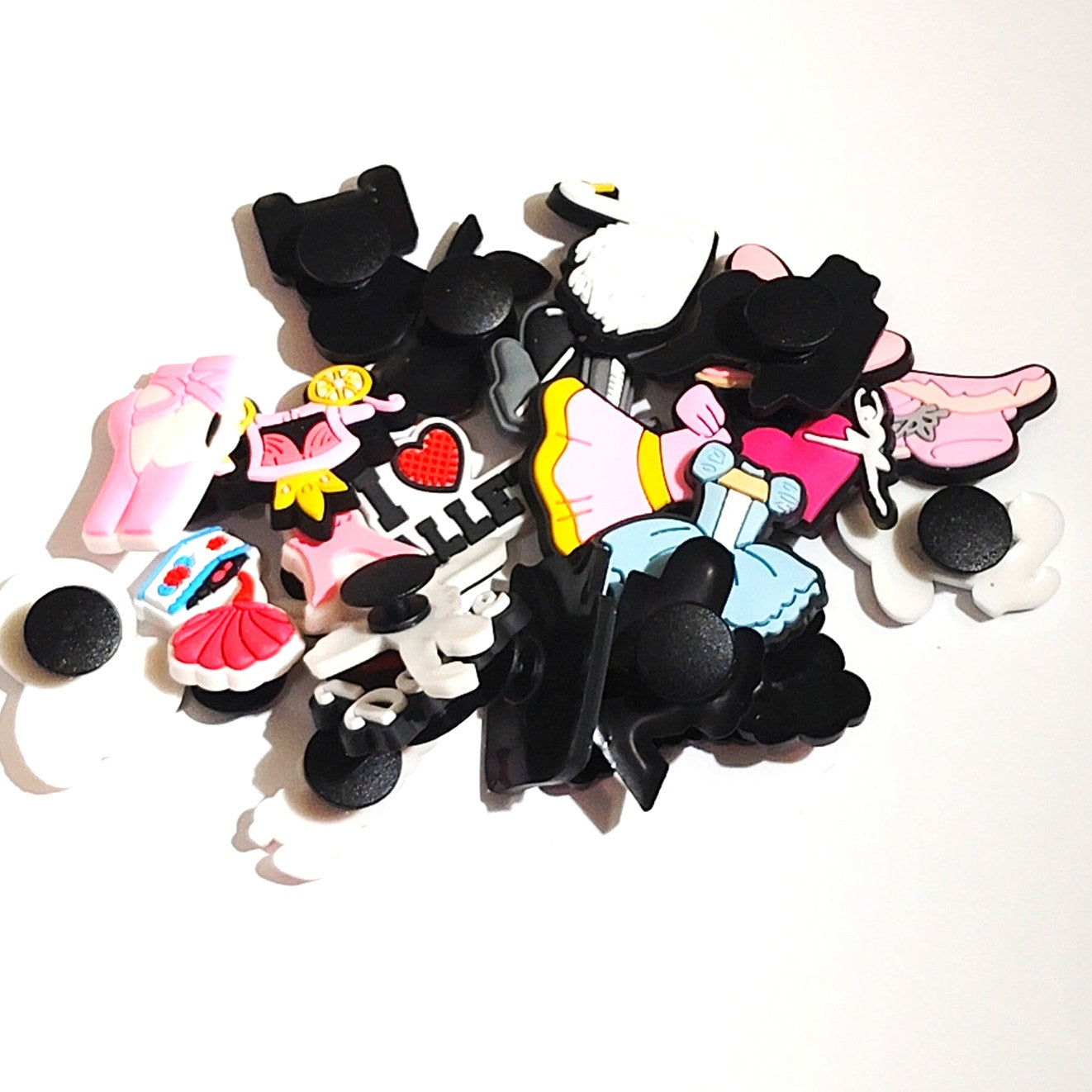 30‑Pc Ballet Dance PVC Shoe Charms for Clog Shoes & Wristbands